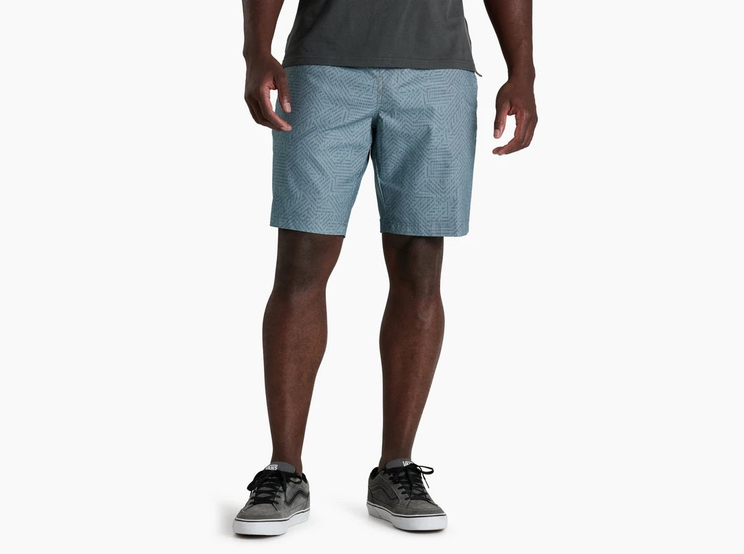 Getaway Shorts- Gunmetal Geo Texture